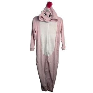 Girls Unicorn Footless One Piece Pajamas One Large 12/14 Bobbie Brooks Pink NEW